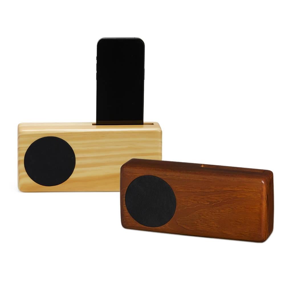 Amplificador para Celular BE1031 na cor Madeira escura, brinde personalizado Sky Brindes