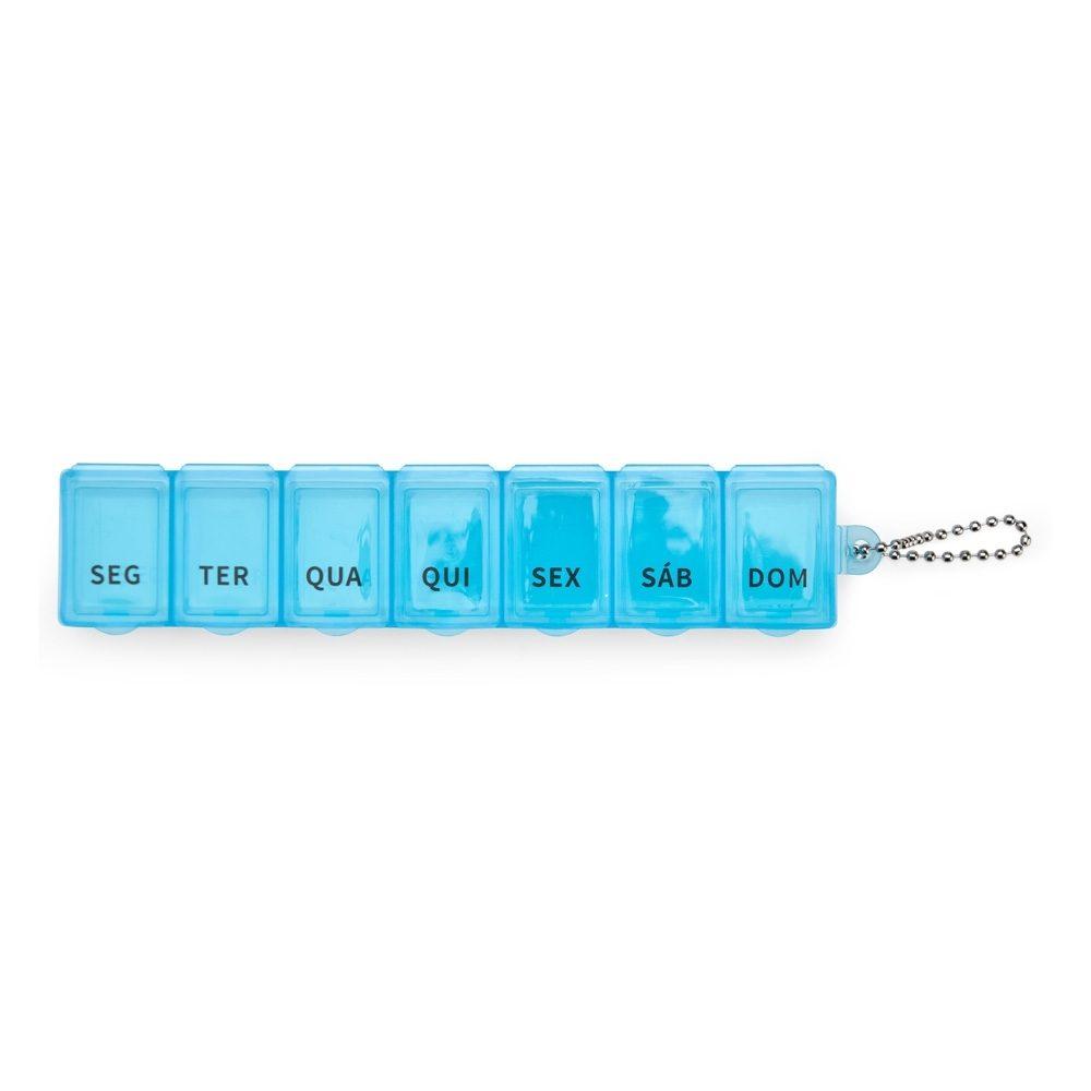 Porta Comprimidos BE1046 na cor Azul, brinde personalizado Sky Brindes