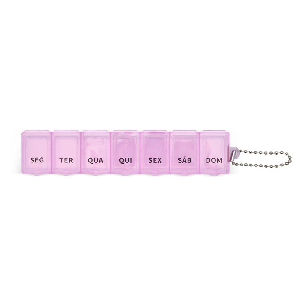 Porta Comprimidos BE1046 na cor Rosa, brinde personalizado Sky Brindes