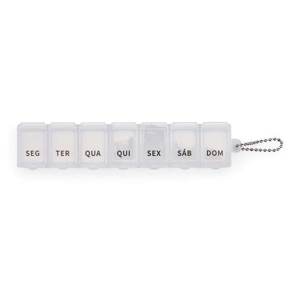 Porta Comprimidos BE1046 na cor Transparente, brinde personalizado Sky Brindes