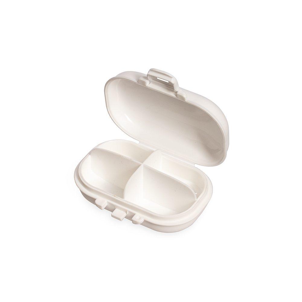 Porta-Comprimidos Plástico BE1047 na cor Branco, brinde personalizado Sky Brindes