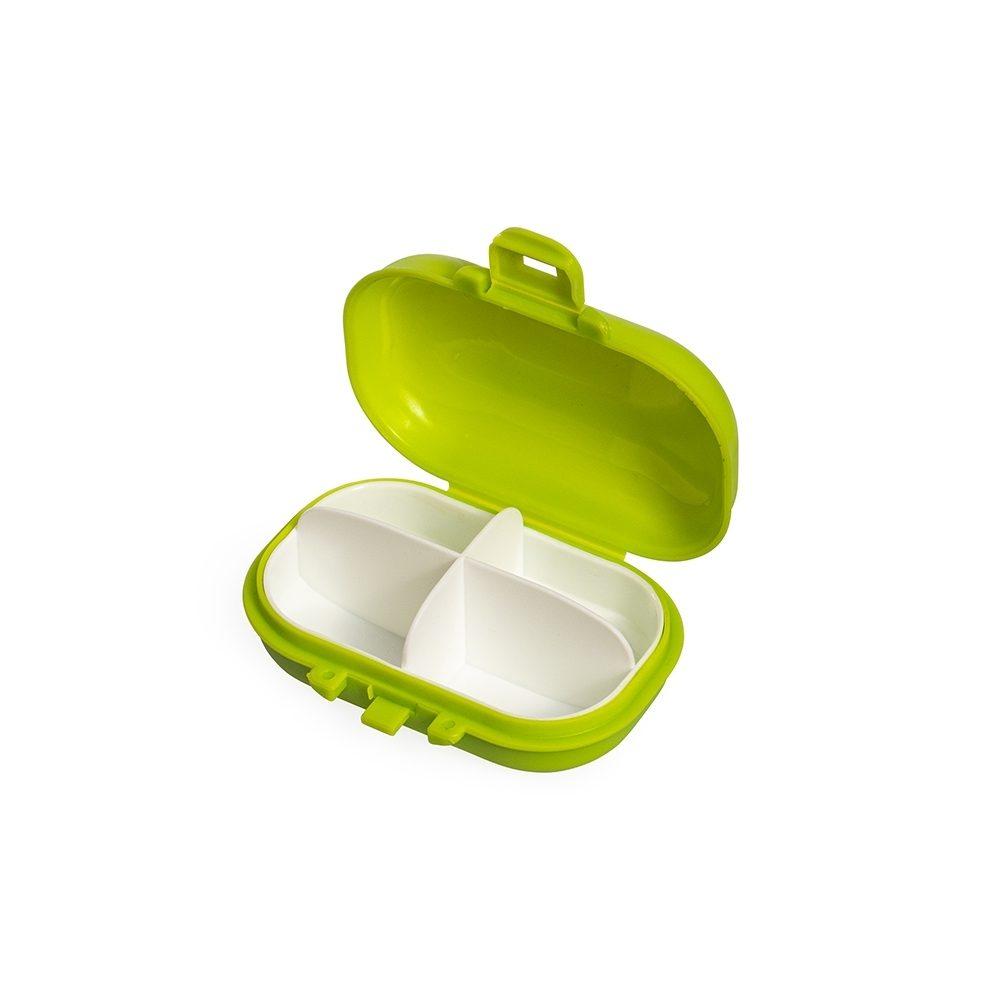 Porta-Comprimidos Plástico BE1047 na cor Verde, brinde personalizado Sky Brindes