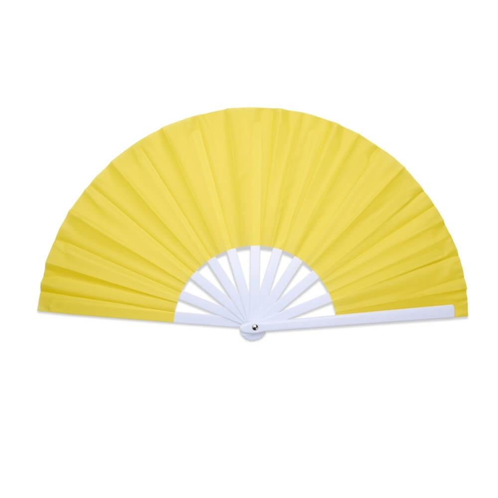 Leque de Plástico BE1050 na cor Amarelo, brinde personalizado Sky Brindes