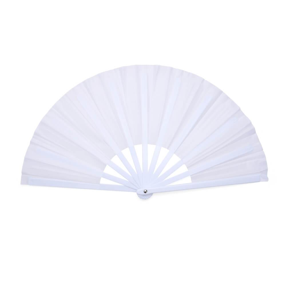 Leque de Plástico BE1050 na cor Branco, brinde personalizado Sky Brindes