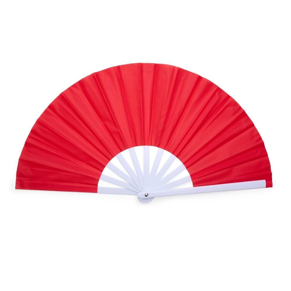 Leque de Plástico BE1050 na cor Vermelho, brinde personalizado Sky Brindes