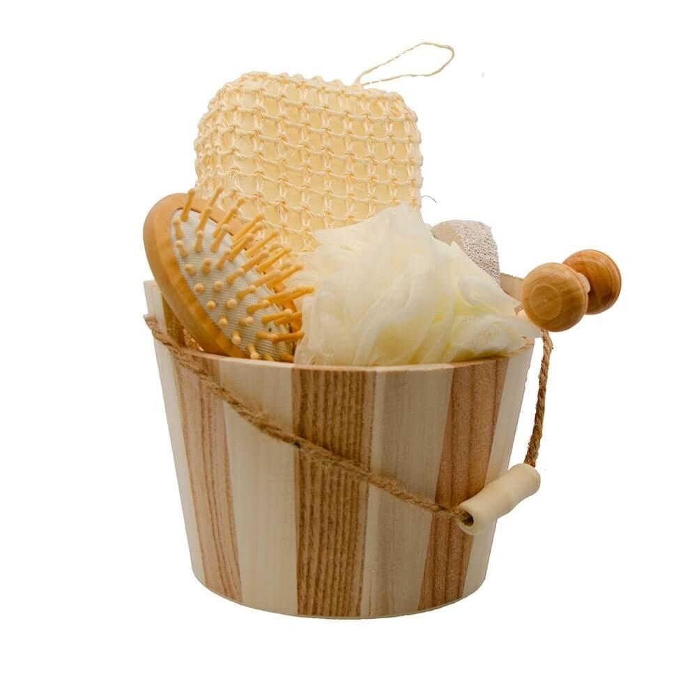 Kit Banho com 6 Peças BL1053 na cor Natural, brinde personalizado Sky Brindes