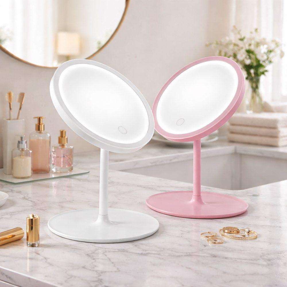 Espelho de Mesa BL1059 na cor Rosa, brinde personalizado Sky Brindes