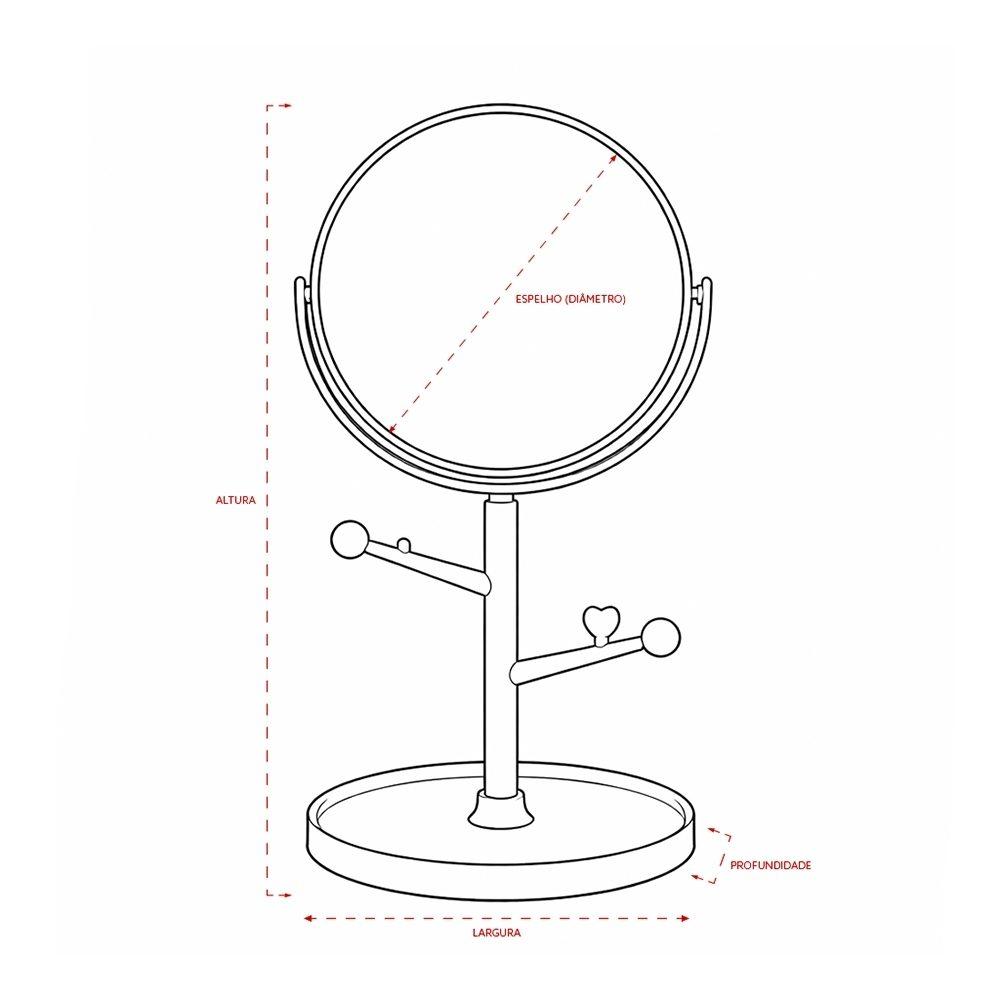 Espelho de Mesa BL1060 na cor Branco, brinde personalizado Sky Brindes