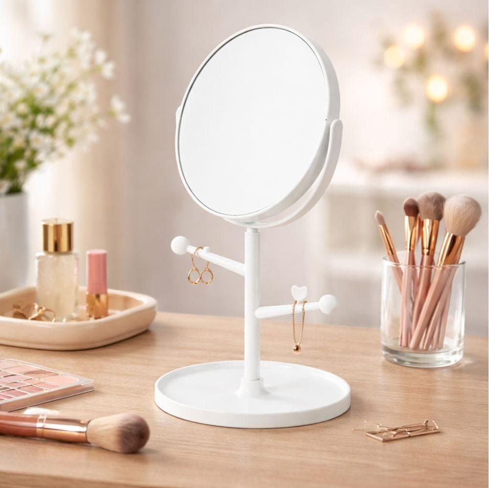 Espelho de Mesa BL1060 na cor Branco, brinde personalizado Sky Brindes