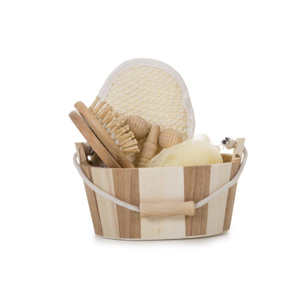 Kit Banho 5 Peças BL1063 na cor Natural, brinde personalizado Sky Brindes