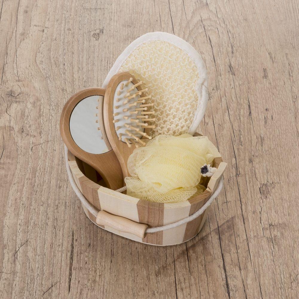 Kit Banho 5 Peças BL1063 na cor Natural, brinde personalizado Sky Brindes