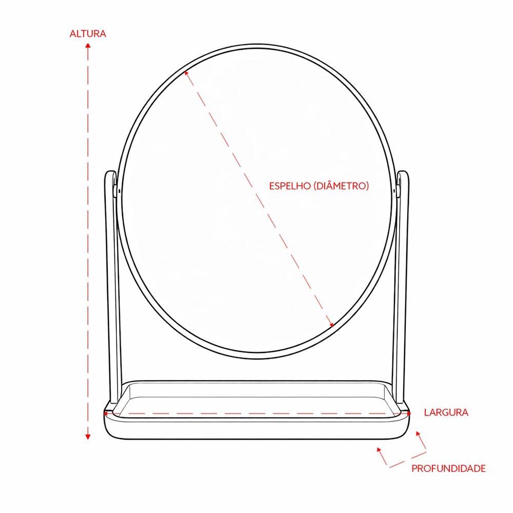 Espelho de mesa plástico BL1090 na cor Branco, brinde personalizado Sky Brindes