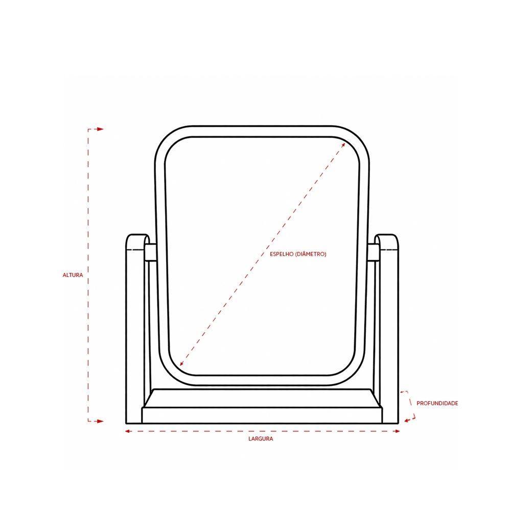 Espelho de mesa bambu BL1095 na cor Branco, brinde personalizado Sky Brindes