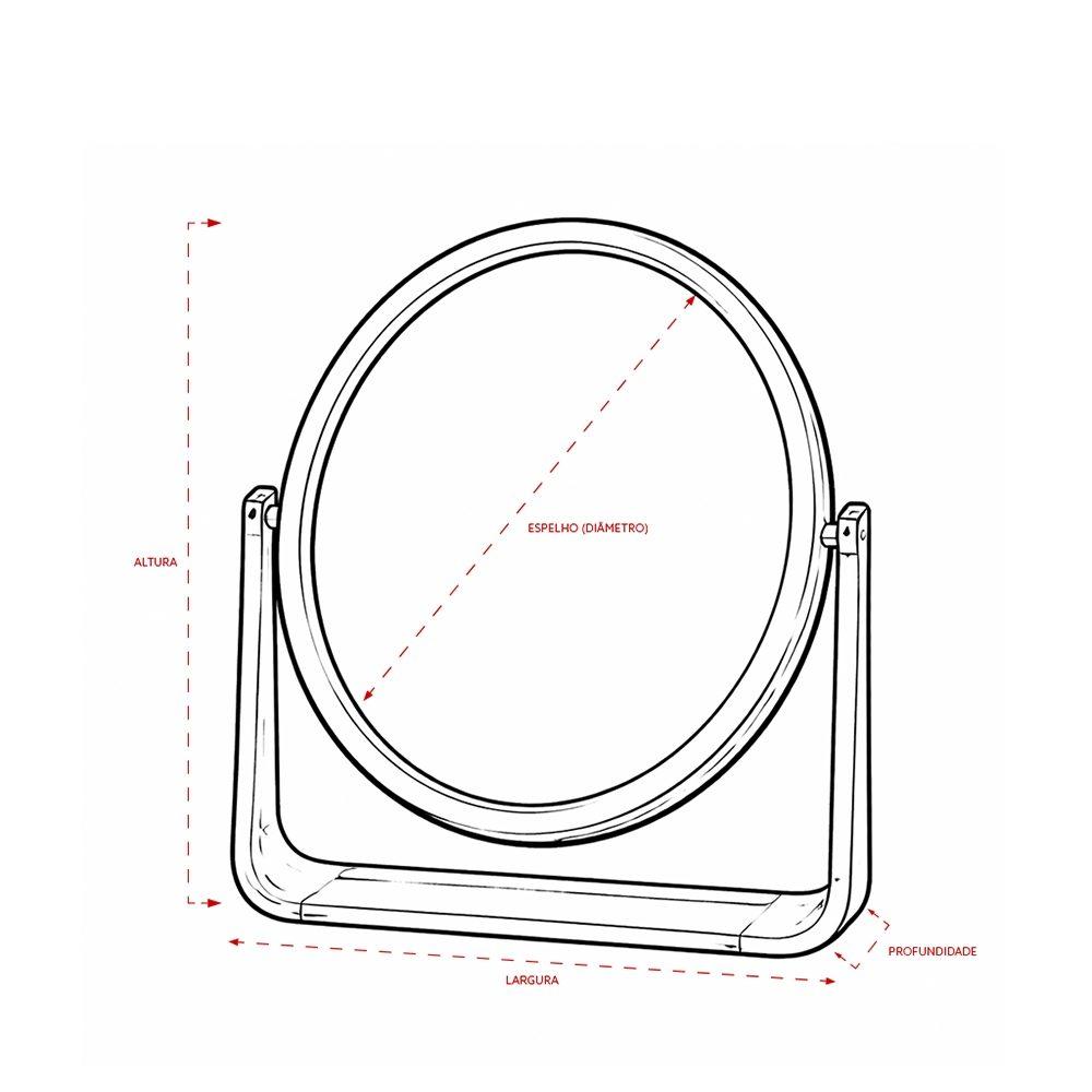 Espelho de mesa oval plástico BL1096 na cor Transparente, brinde personalizado Sky Brindes