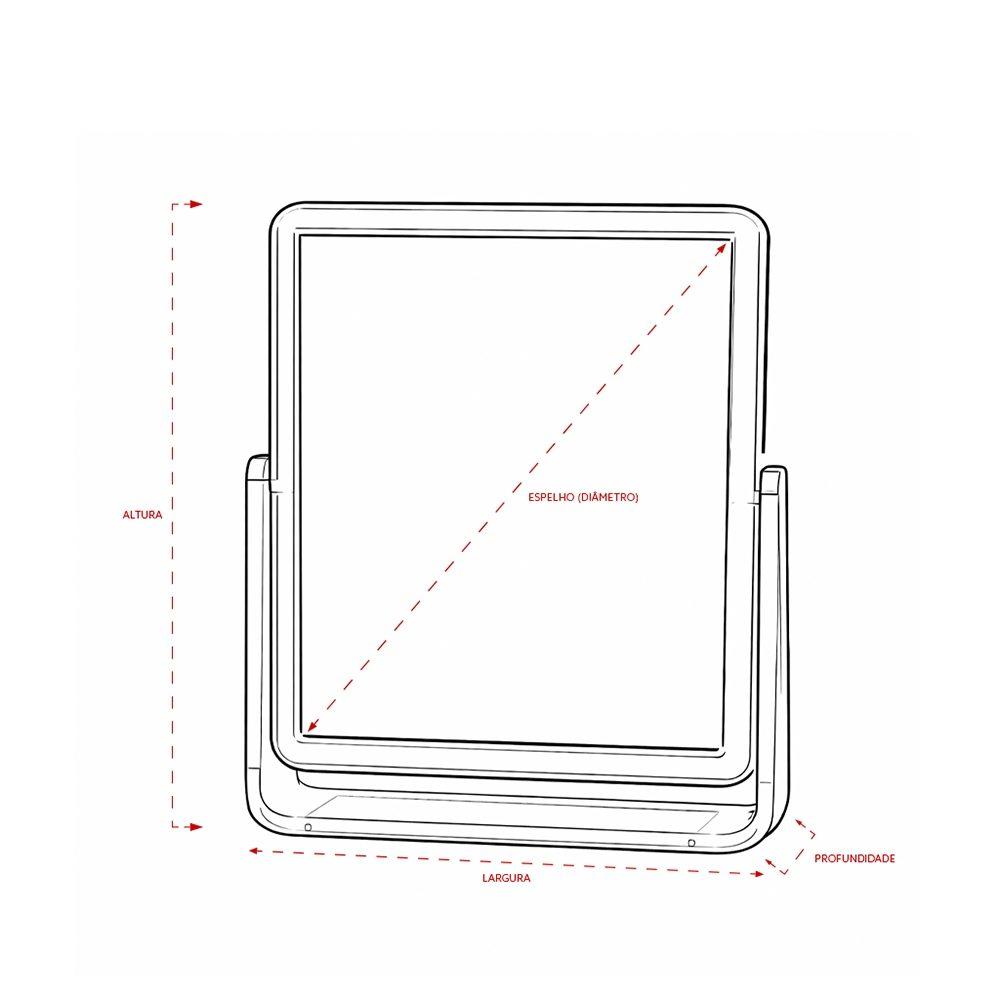 Espelho de mesa plástico BL1097 na cor Transparente, brinde personalizado Sky Brindes
