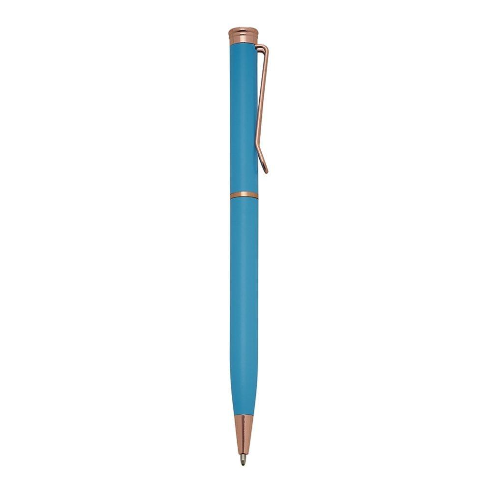 Caneta Metal CA0527 na cor Azul claro, brinde personalizado Sky Brindes