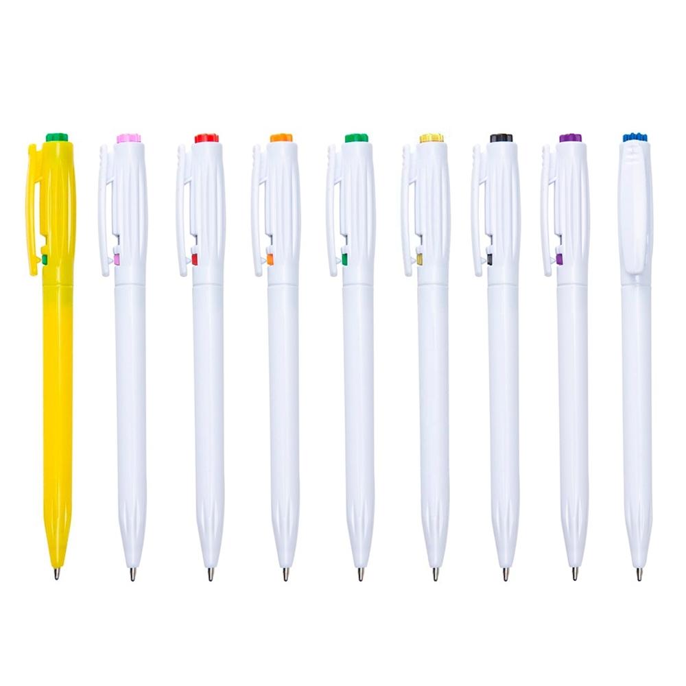 Caneta Plástica CA1369 na cor Amarelo, brinde personalizado Sky Brindes