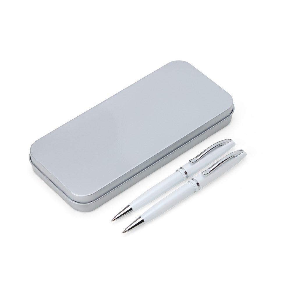 Conjunto Caneta + Lapiseira CA1463 na cor Branco, brinde personalizado Sky Brindes