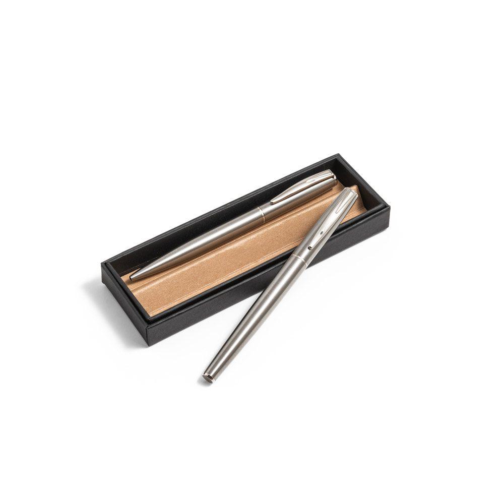 Conjunto roller e esferográfica CA1480 na cor Único, brinde personalizado Sky Brindes
