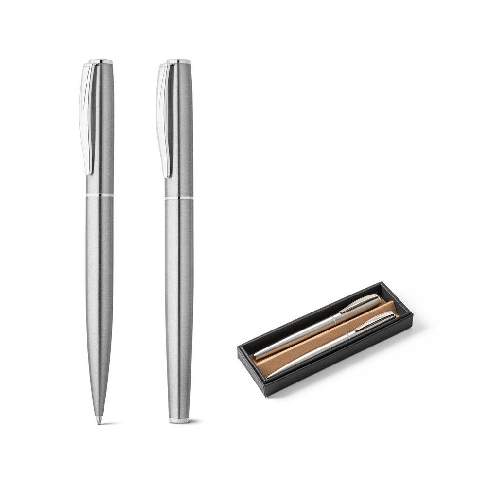 Conjunto roller e esferográfica CA1480 na cor Único, brinde personalizado Sky Brindes
