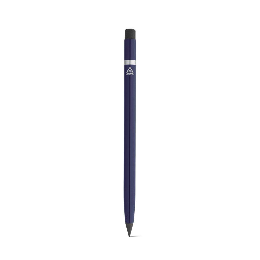 Caneta sem tinta em alumínio CA1482 na cor Azul marinho, brinde personalizado Sky Brindes