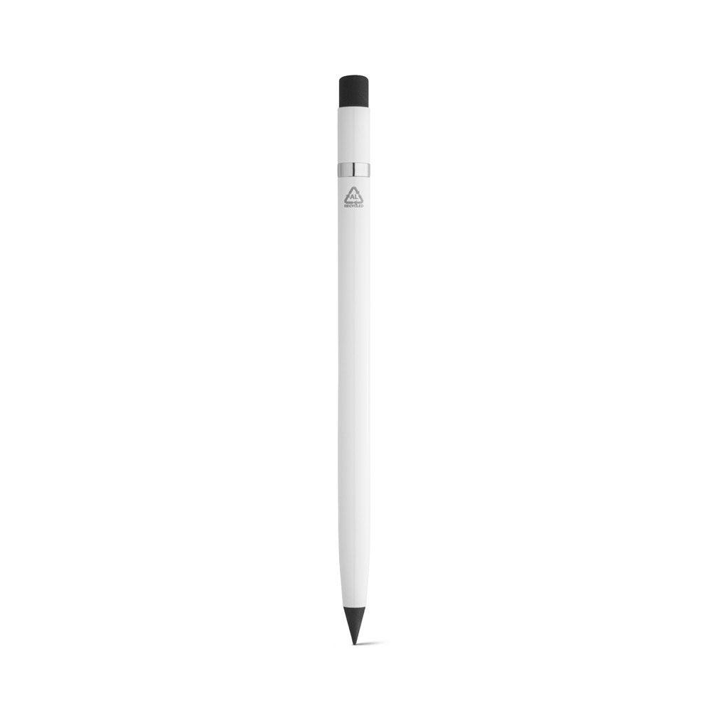 Caneta sem tinta em alumínio CA1482 na cor Branco, brinde personalizado Sky Brindes