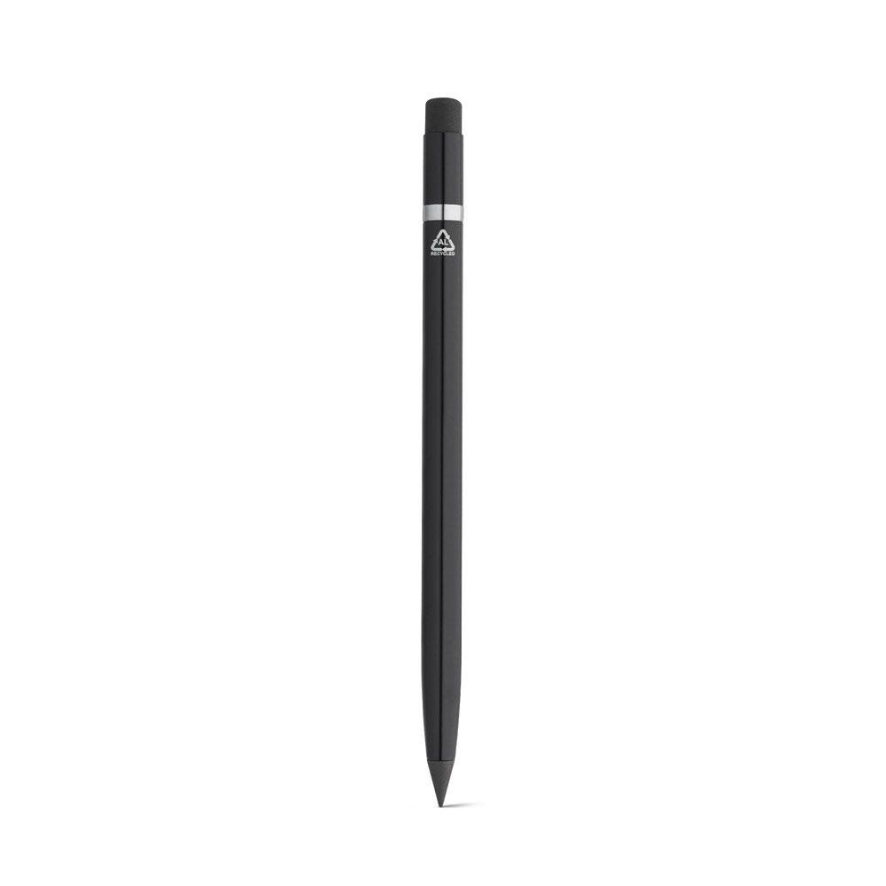 Caneta sem tinta em alumínio CA1482 na cor Preto, brinde personalizado Sky Brindes