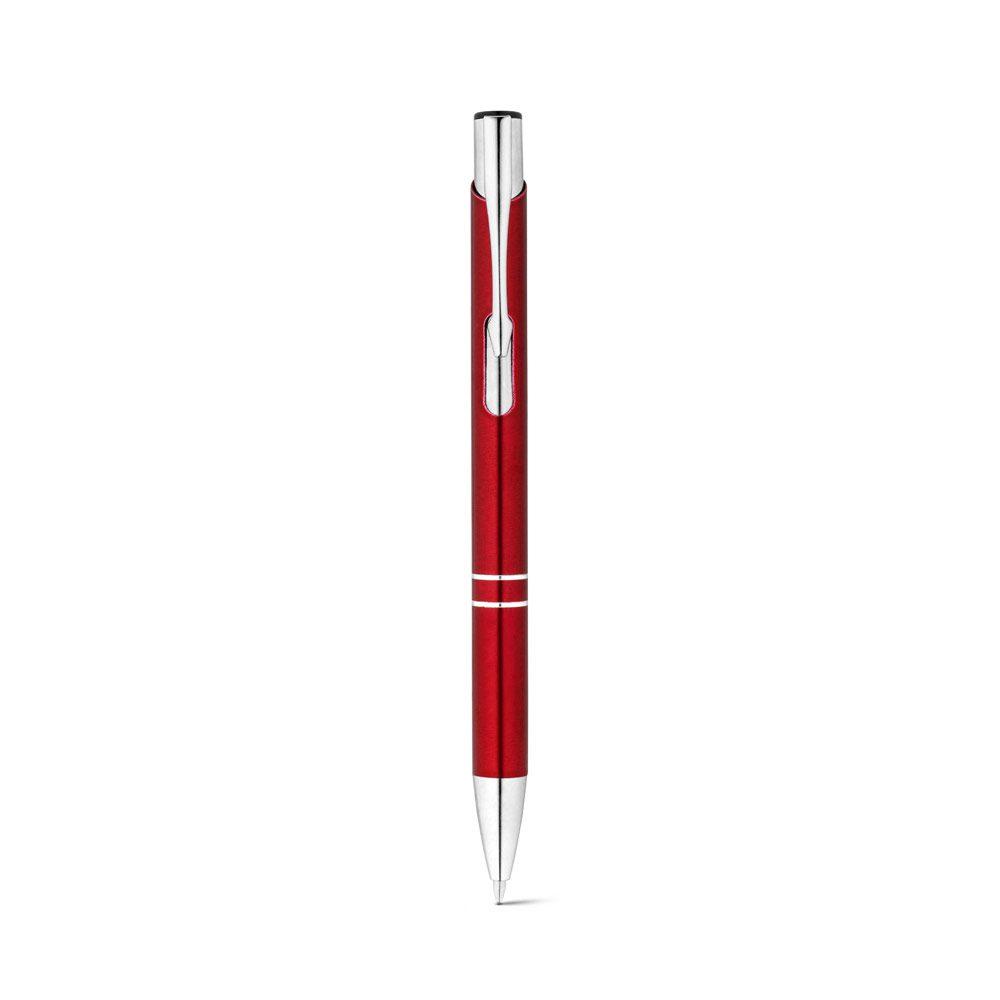 Caneta esferografica alumínio CA1484 na cor Vermelho, brinde personalizado Sky Brindes