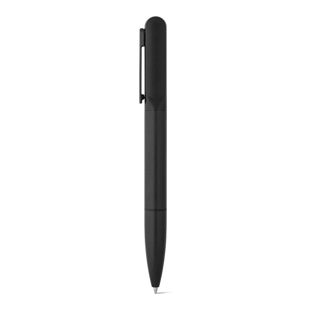 Caneta esferografica alumínio CA1488 na cor Preto, brinde personalizado Sky Brindes