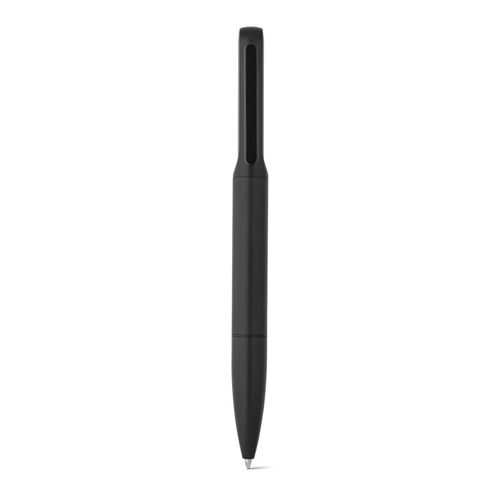 Caneta esferografica alumínio CA1488 na cor Preto, brinde personalizado Sky Brindes
