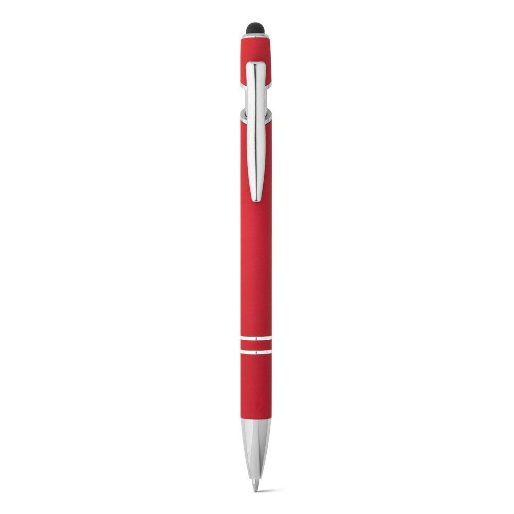 Caneta esferografica alumínio CA1492 na cor Vermelho, brinde personalizado Sky Brindes