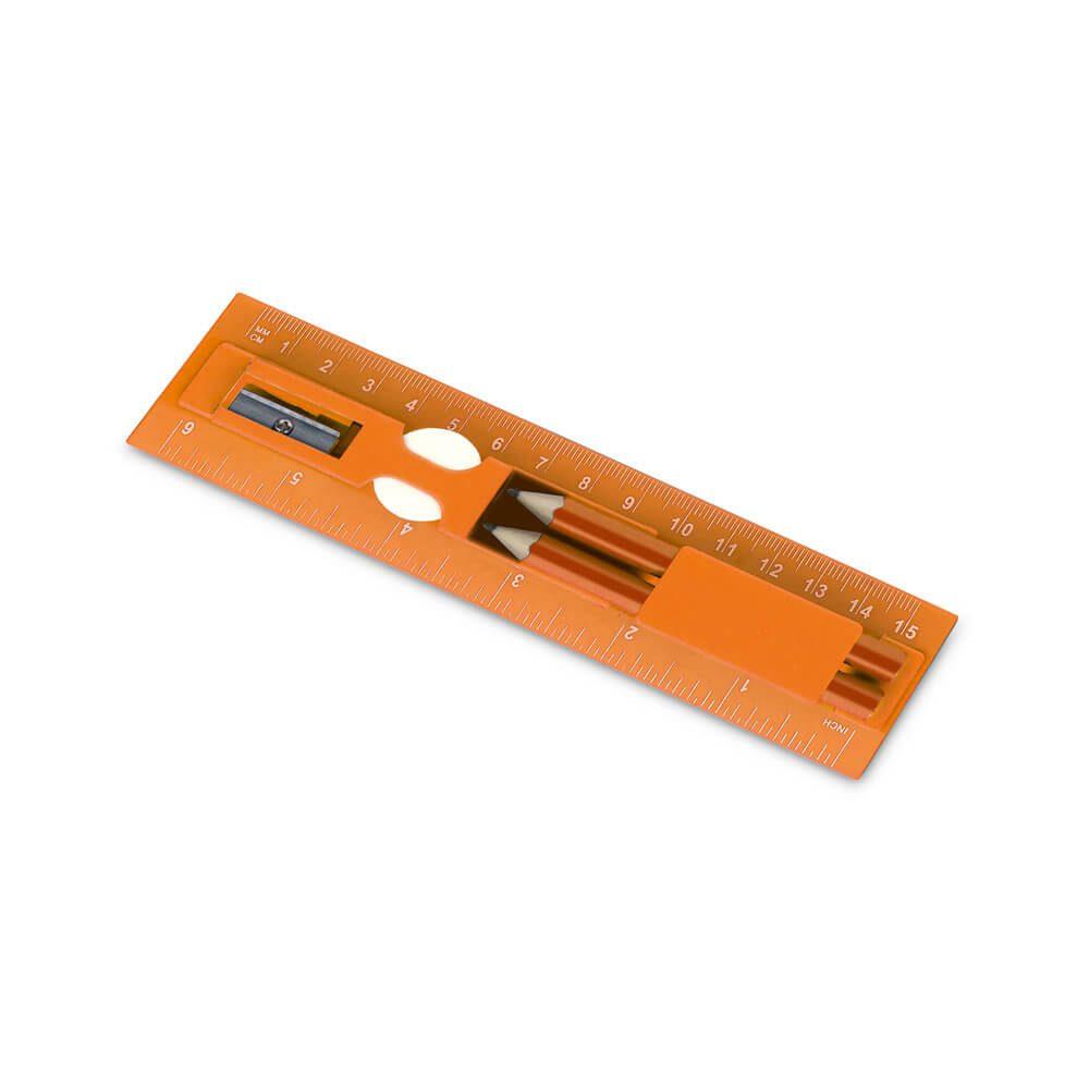 Kit de Escrita em Ps CA1495 na cor Laranja, brinde personalizado Sky Brindes
