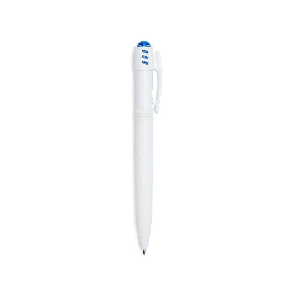 Caneta Plástica CA1499 na cor Azul, brinde personalizado Sky Brindes