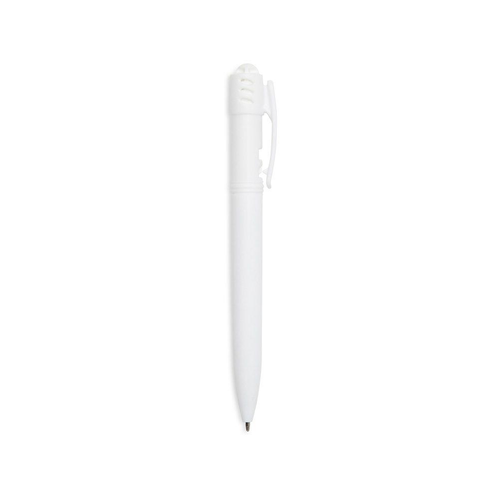 Caneta Plástica CA1499 na cor Branco, brinde personalizado Sky Brindes