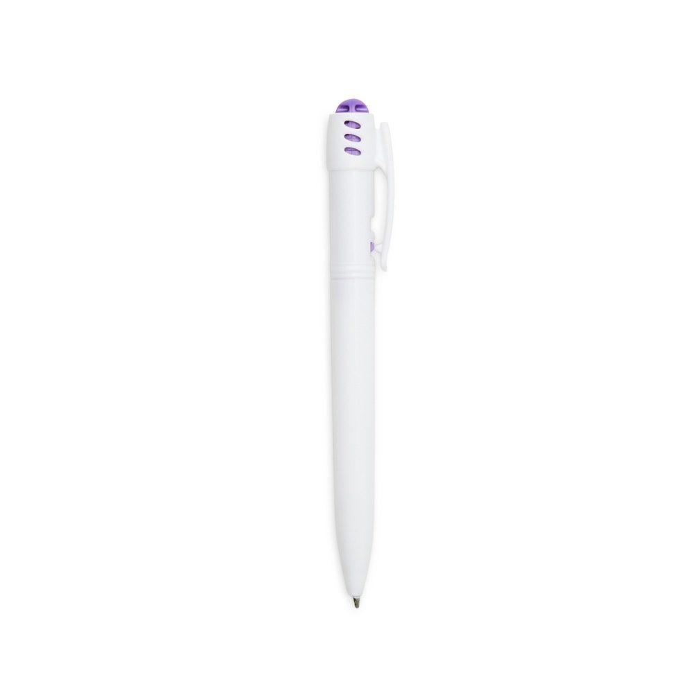 Caneta Plástica CA1499 na cor Roxo, brinde personalizado Sky Brindes