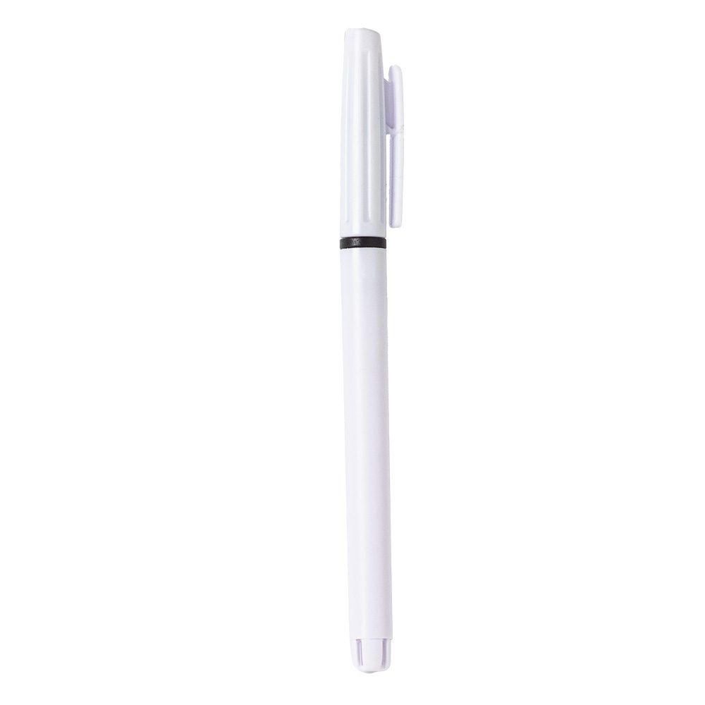 Caneta Plástica CA1503 na cor Branco e preto, brinde personalizado Sky Brindes