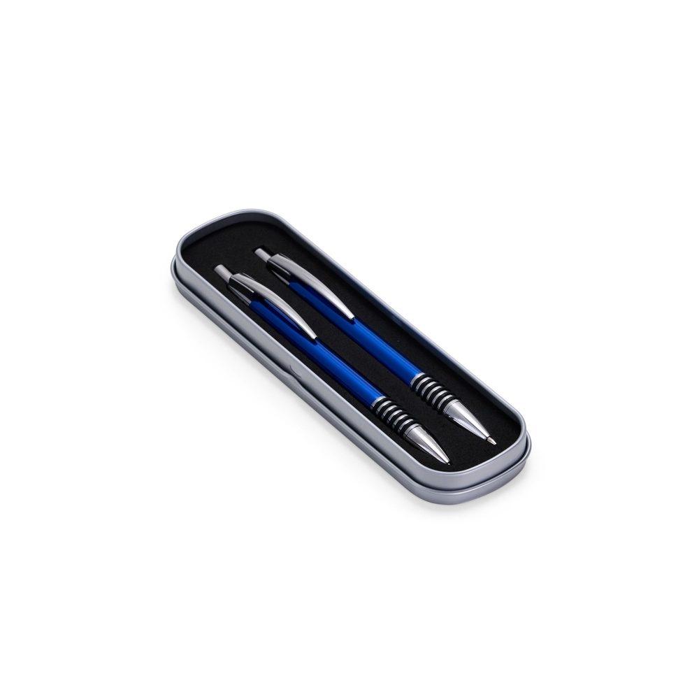 Conjunto Escrita CA1504 na cor Azul escuro, brinde personalizado Sky Brindes