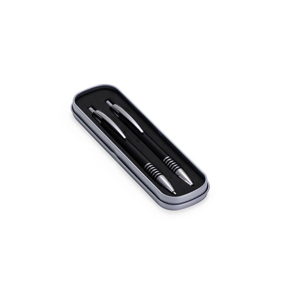 Conjunto Escrita CA1504 na cor Preto, brinde personalizado Sky Brindes