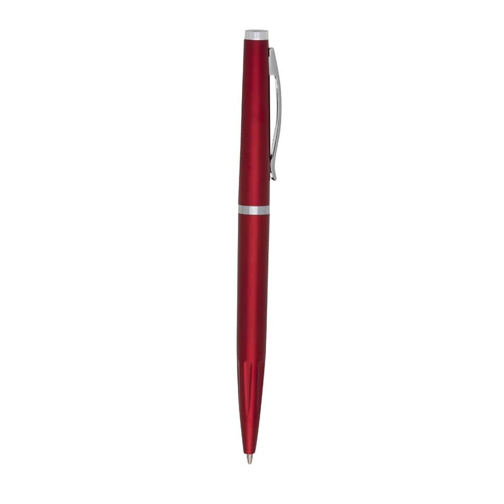 Caneta Plástica CA1509 na cor Vermelho, brinde personalizado Sky Brindes
