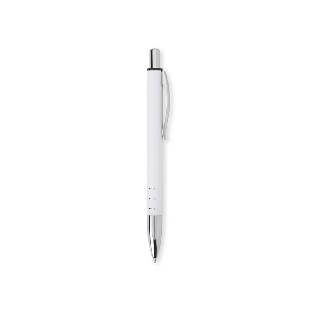 Caneta Metálica CA1512 na cor Branco, brinde personalizado Sky Brindes
