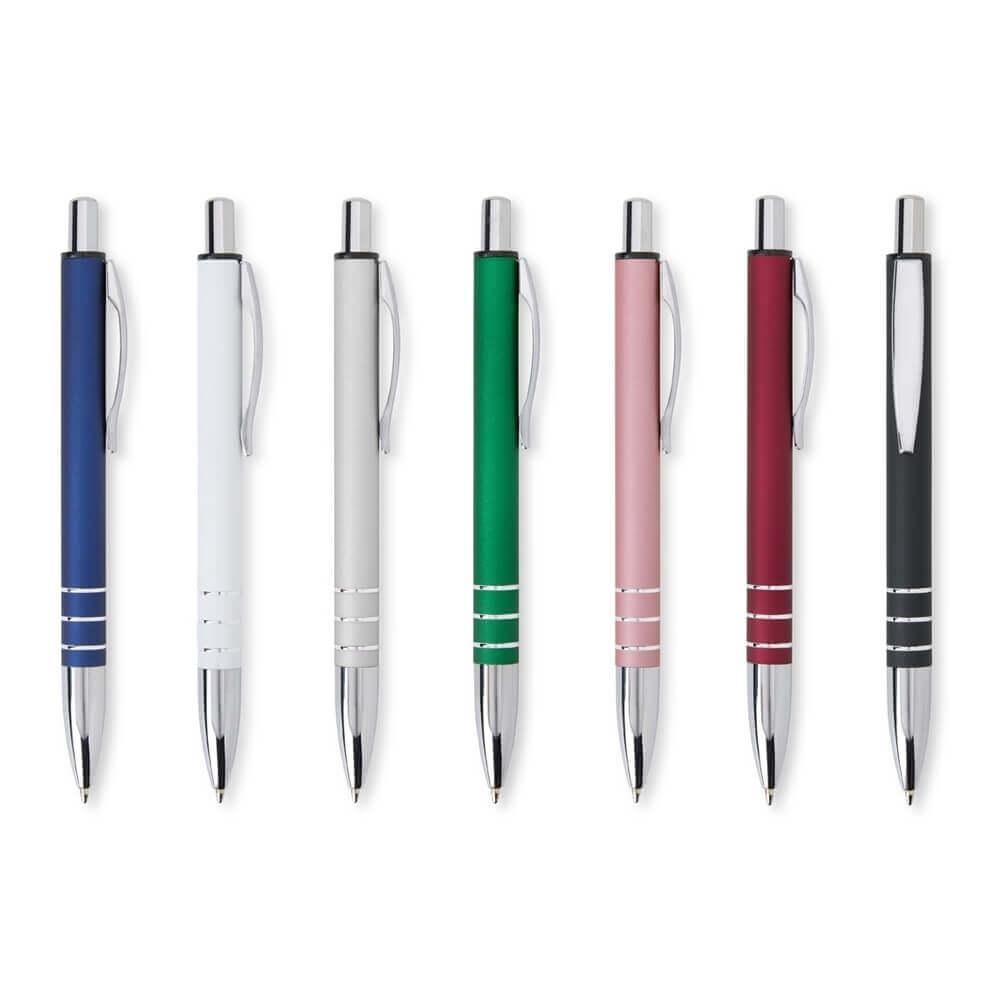 Caneta Metálica CA1512 na cor Branco, brinde personalizado Sky Brindes