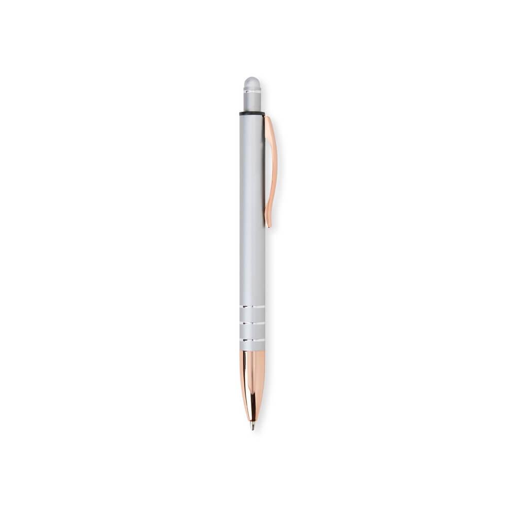 Caneta Metal Touch CA1513 na cor Prata, brinde personalizado Sky Brindes