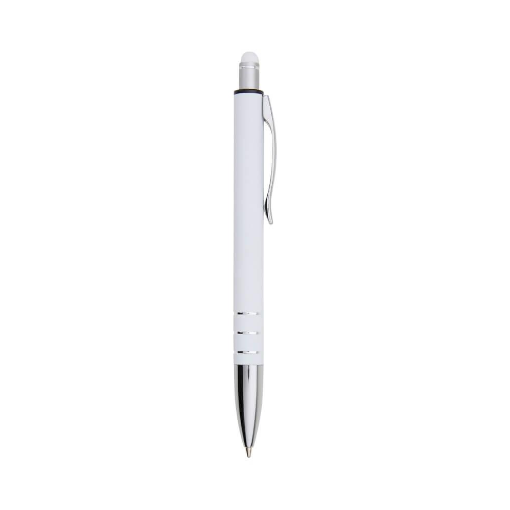 Caneta Metal Touch CA1514 na cor Branco, brinde personalizado Sky Brindes