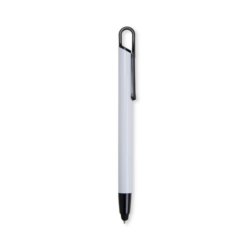 Caneta Metal Touch CA1515 na cor Branco, brinde personalizado Sky Brindes