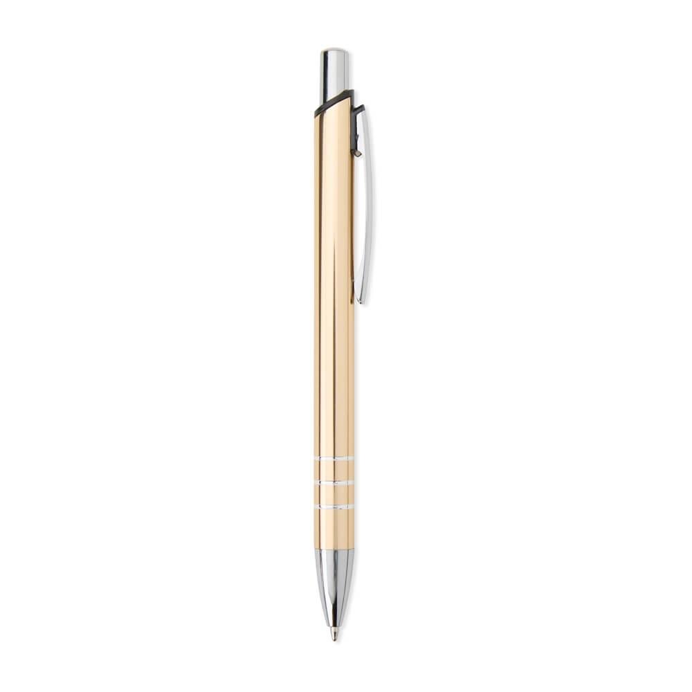 Caneta Metálica Brilhante CA1516 na cor Dourado, brinde personalizado Sky Brindes