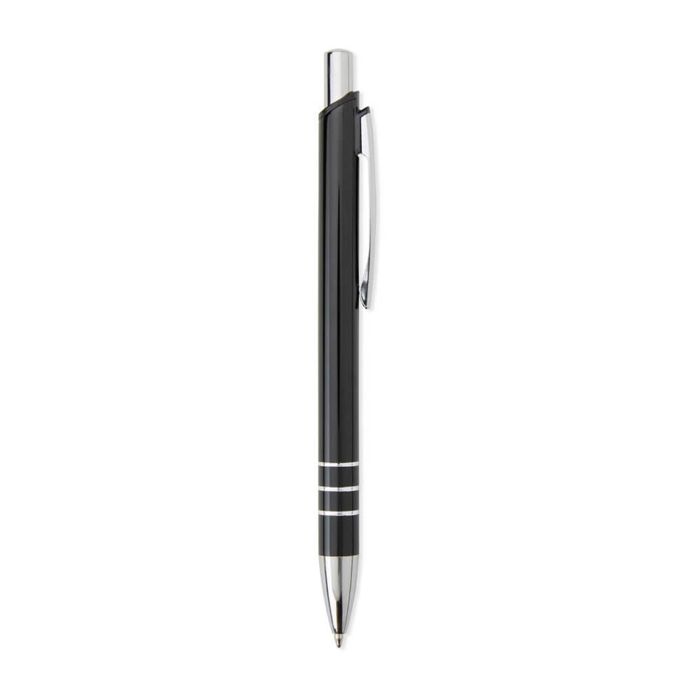 Caneta Metálica Brilhante CA1516 na cor Preto, brinde personalizado Sky Brindes