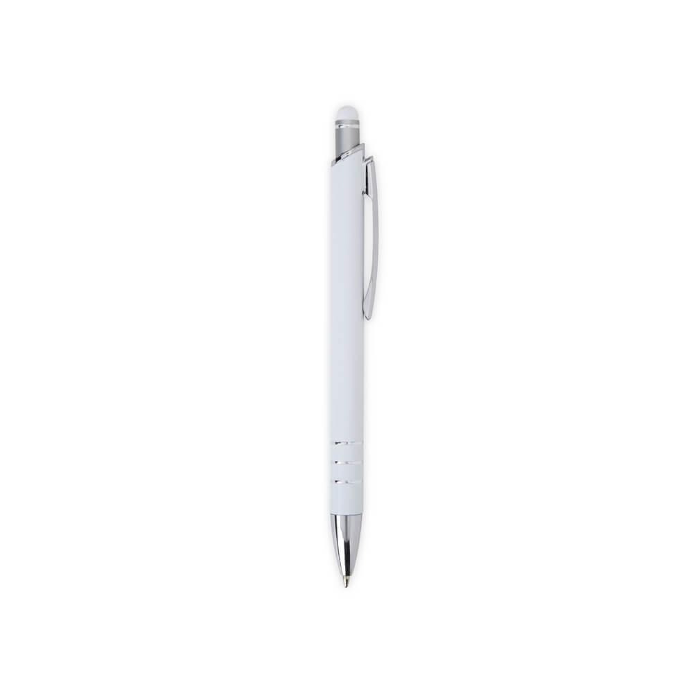 Caneta Metal Touch CA1517 na cor Branco, brinde personalizado Sky Brindes