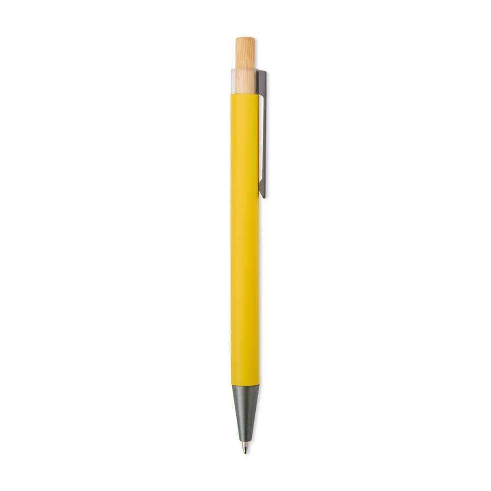 Caneta Metálica CA1519 na cor Amarelo, brinde personalizado Sky Brindes