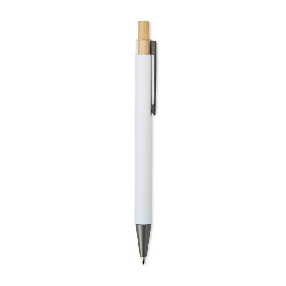 Caneta Metálica CA1519 na cor Branco, brinde personalizado Sky Brindes