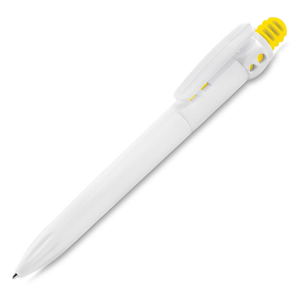 Caneta Plástica CA1523 na cor Amarelo, brinde personalizado Sky Brindes